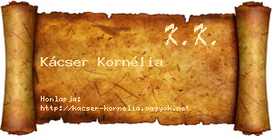 Kácser Kornélia névjegykártya